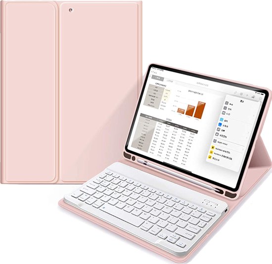 Mobiq - geschikt voor iPad 10.9 inch 2022 Hoes met Toetsenbord - roze