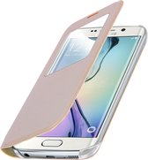 Geschikt voor Samsung Galaxy S6 Edge Flip Wallet Kaarthouder Hoes goud