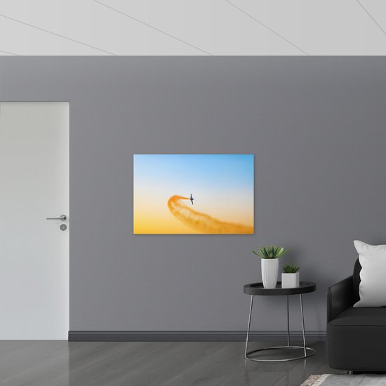 WallClassics - Drapeau - Planeur avec fumée Oranje - Photo sur drapeau polyester 105 x 70 cm