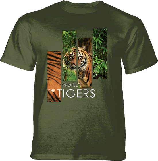 T-shirt Protect Tiger Split Portrait Green XL