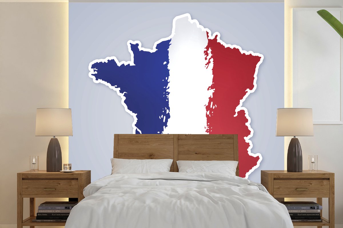 Behang - Fotobehang Frankrijk in de kleuren van de vlag - Breedte 260 cm x hoogte 260 cm