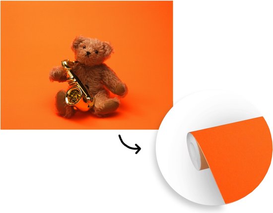 Papier fotobehang Ours en peluche avec un saxophone