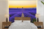 Behang - Fotobehang Frankrijk - Lavendel - Kleuren - Breedte 220 cm x hoogte 220 cm