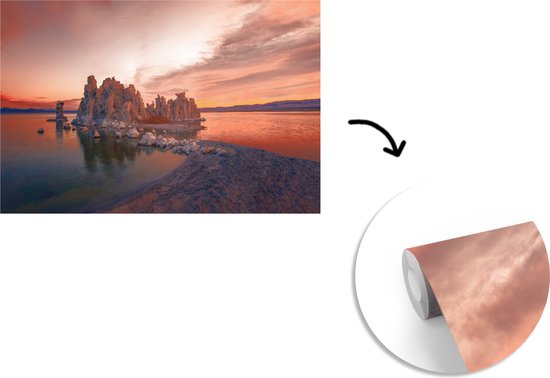 Behang - Fotobehang Gesteente aan de kust - liggend - Breedte 420 cm x hoogte 280 cm