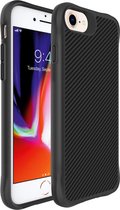 iMoshion Hoesje Geschikt voor iPhone SE (2022) / SE (2020) / 8 / 7 Hoesje Shockproof - iMoshion Rugged Hybrid Carbon Case - Zwart