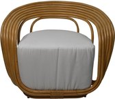 HSM Collection-Tuinstoel Charly-65x85x42/71-Naturel/Wit-Rotan/Stof