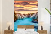 Behang - Fotobehang Waterval - Landschap - Wolken - Natuur - Breedte 145 cm x hoogte 220 cm