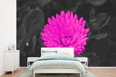 Behang - Fotobehang Bloemen - Waterverf - Roze - Breedte 450 cm x hoogte 300 cm