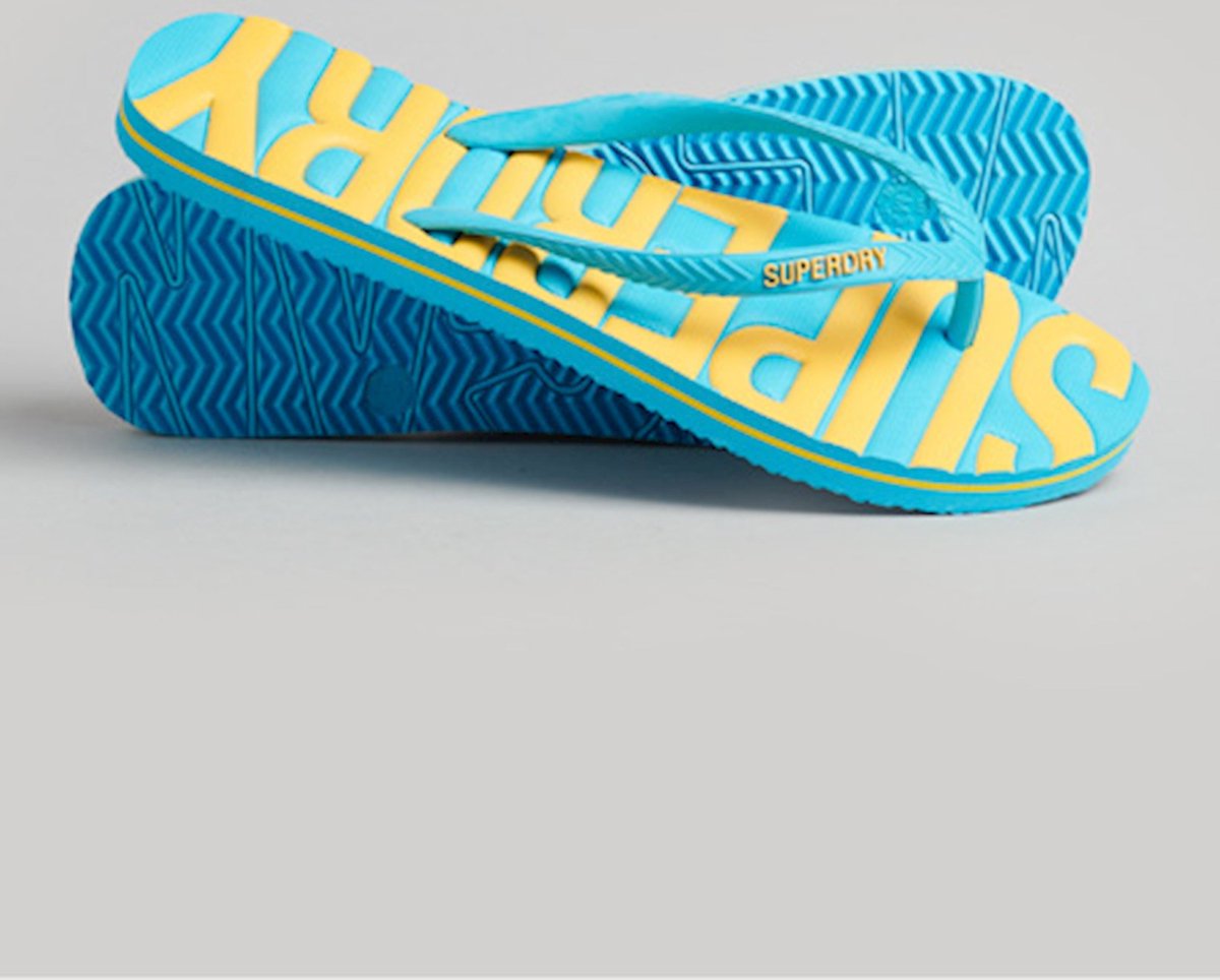 Superdry Dames Veganistische Vintage teenslippers Blauw