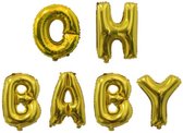 Folie Ballon Oh Baby Goud | unisex | Voor Gender Reveal en Babyshower