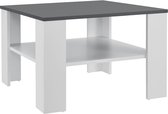 Table Basse en Bois - 60 x 60 cm - Gris Foncé / Wit - 2 Niveaux