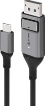 ALOGIC ULCDP02-SGR video kabel adapter 2 m DisplayPort USB Type-C Zwart, Grijs