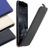 Zwart lederen flip case HTC One A9 case Telefoonhoesje