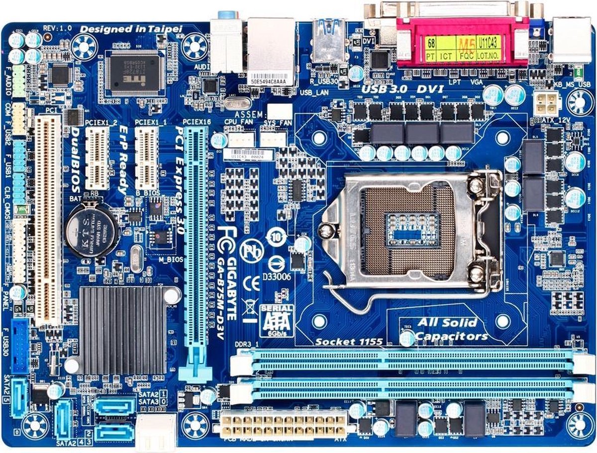 【重庆技嘉 GA-B75M-D3V(rev.1.1)行情】超耐久全固态电容技嘉B75M-D3V主板售399-ZOL重庆分站