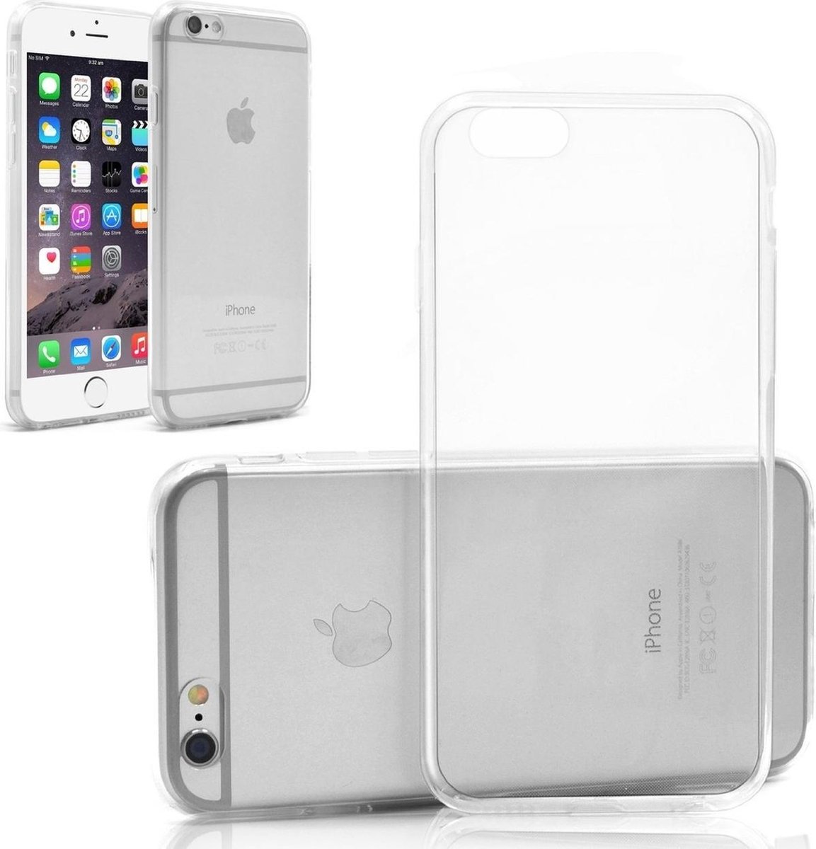 Ultra Dunne 0,3 mm Siliconen hoesje voor Apple iPhone 6/6S - Transparant /Doorzichtig