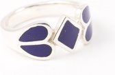 Zilveren ring met lapis lazuli - maat 16.5