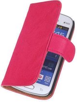 BestCases Pink Echt Leer Booktype Samsung Galaxy Trend Lite S7390