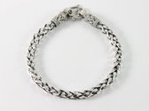 Gevlochten zilveren schakelarmband - 21 cm