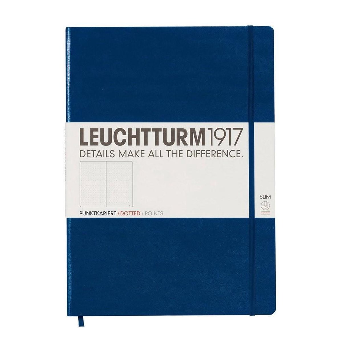 Leuchtturm1917 Notitieboek XL – Master Slim Puntjes – Navy Blue