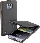 Zwart eco leder flip case voor de LG X Cam Telefoonhoesje