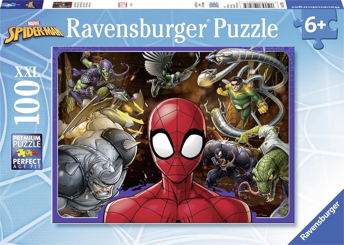 Ravensburger puzzel Spiderman - legpuzzel - 100 stukjes | bol