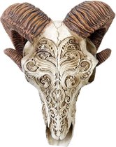 Scrimshaw ram schedel crème - Alchemy Gothic