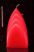 Bogen Kaars, ROOD METALLIC, hoogte: 17cm