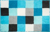 Casilin - Blocks - Antislip Badmat - 65x115 cm - Aqua Blauw