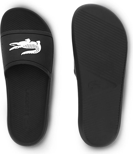 Lacoste Croco Slide slippers heren zwart/wit | bol.com