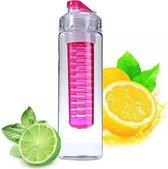 Fruitwater Fles met Fruit Infuser - Roze - 800 ml