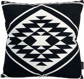 Ava Aztec 2 Kussenhoes | Katoen/Polyester | 45 x 45 cm | Zwart/Wit
