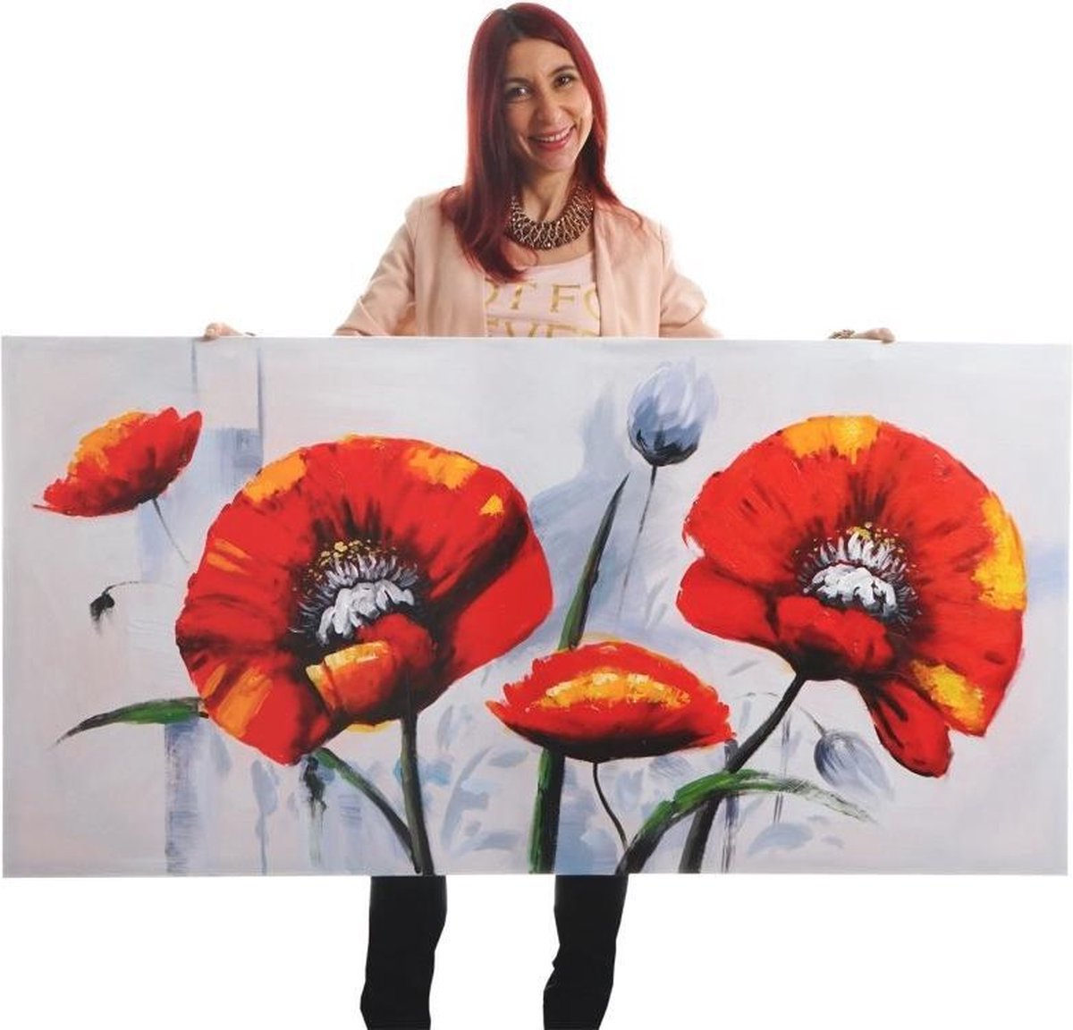 Handgeschilderde Olieverf schilderij Orchidee
