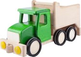 Groene houten kiepwagen - 30x10x15cm - Handgemaakt - Uniek design - LUPO