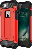 - Hybrid Tough Armor-Case Bescherm-Cover Hoes geschikt voor iPhone 7 - 8 - Rood