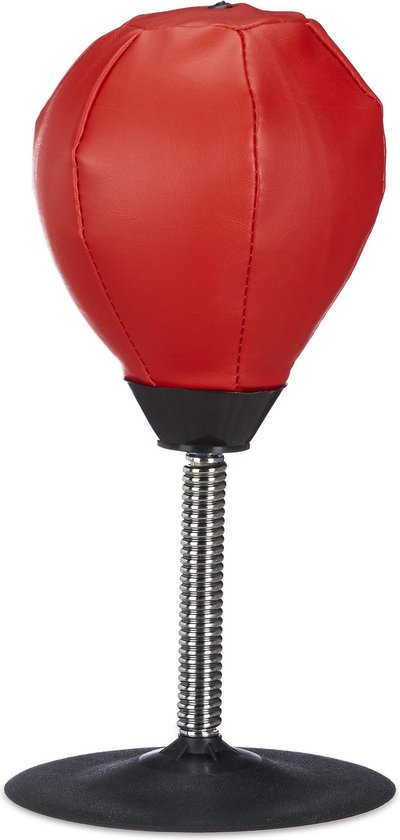 Relaxdays boksbal tafelmodel - mini bokszak - Punching Ball - tafelboksbal  bureau - rood | bol