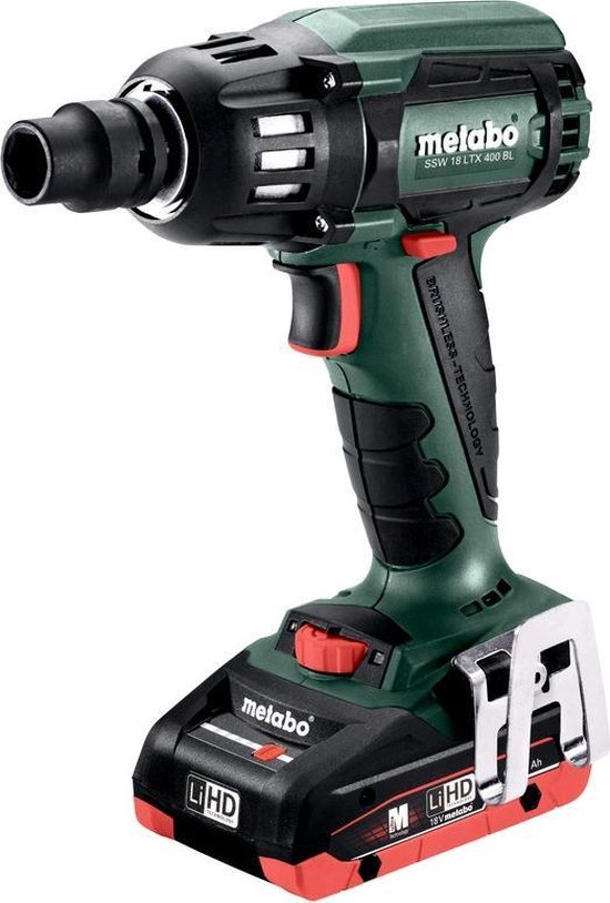 Foto:  metabo ssw 18 ltx 400 bl 18v lihd accu slagmoersleutel set 2x 4 0ah accu in koffer 400nm 1 2 koolborstelloos 