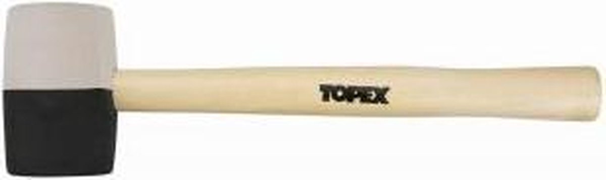 Topex - Rubberhamer - 450g - Zwart-Wit Rubber - Houten Steel