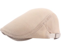 Flatcap beige - luchtdoorlatend gaas, beschermd tegen de zon - golf pet