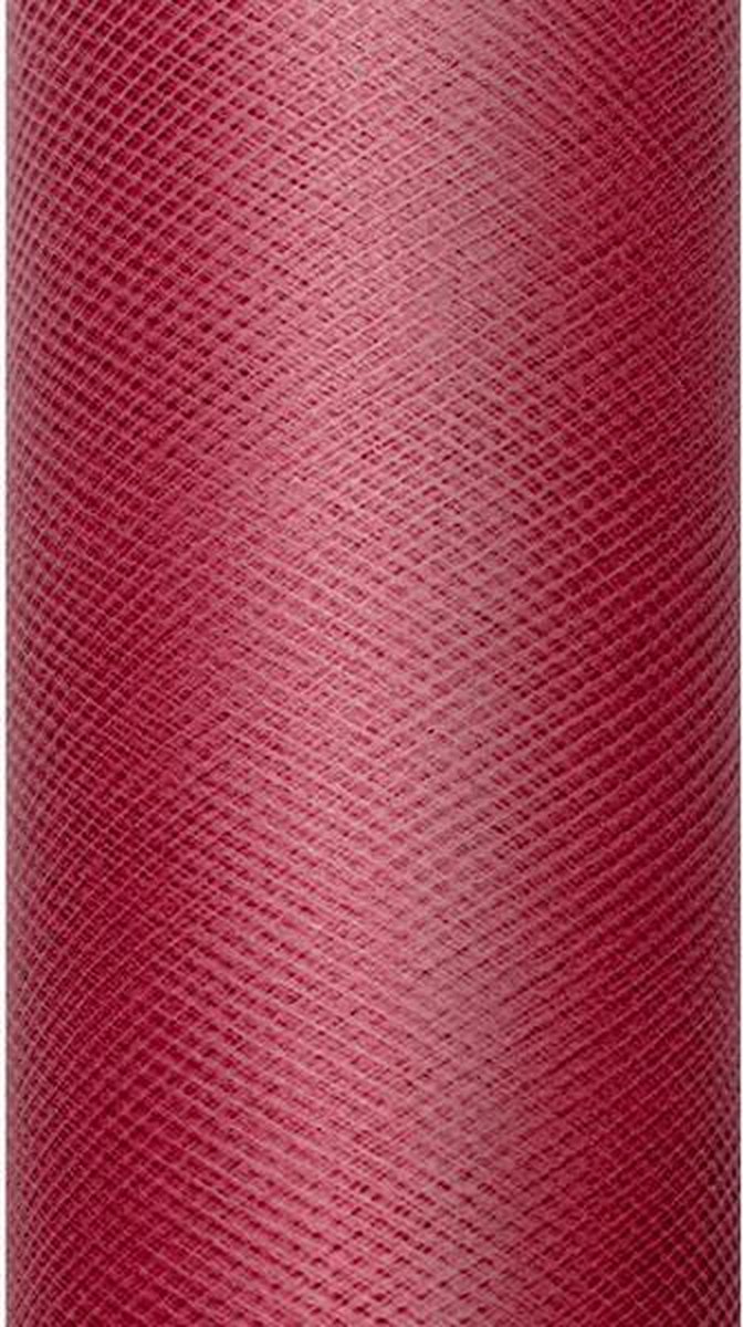 """Tule, donker rood, 0.5 x 9m"""