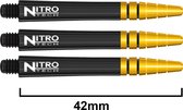 RED DRAGON - Nitrotech Medium Zwart Met Gouden Top Dartschachten - 2 sets per pakket (6 stengels in totaal)
