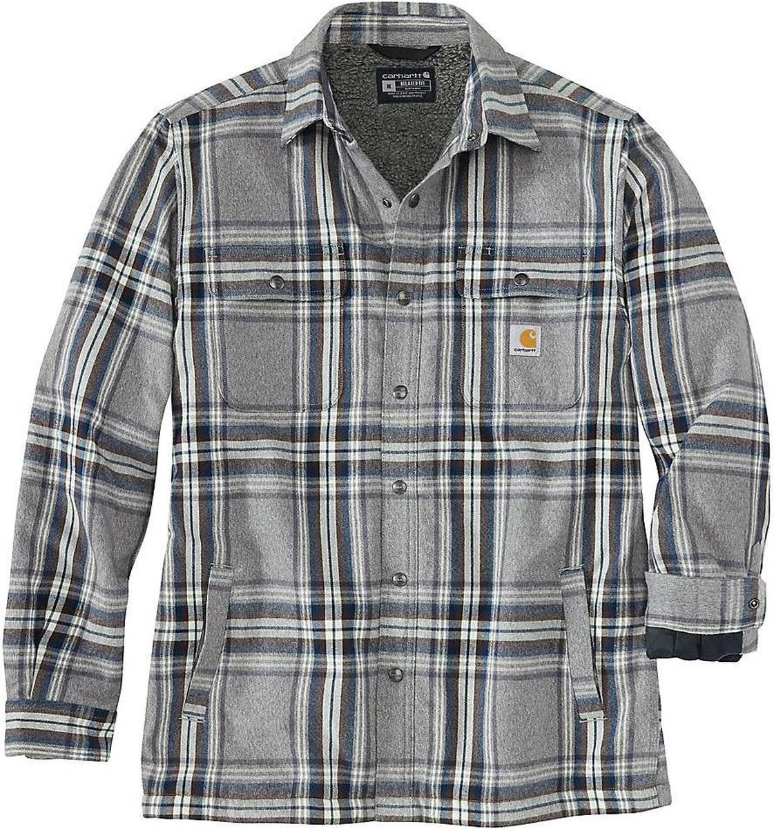 Carhartt heavyweight flannel sherpa lined shirt 105430 asphalt XL