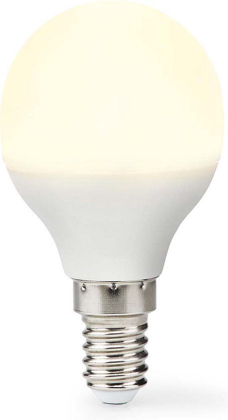 Nedis LED-Lamp E14 - G45 - 4.9 W - 470 lm - 2700 K - Warm Wit - Frosted - 1 Stuks