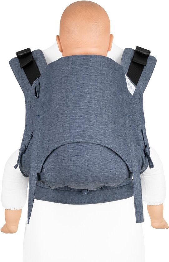 Fidella Fusion - Full-Buckle Ergonomische Draagzak - Chevron - Denim Blauw - voor peuters