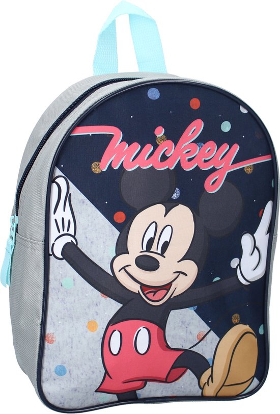 Disney - Mickey Mouse - Rugzak - Rugtas - Peuters - Kleuters - Grijs - Blauw
