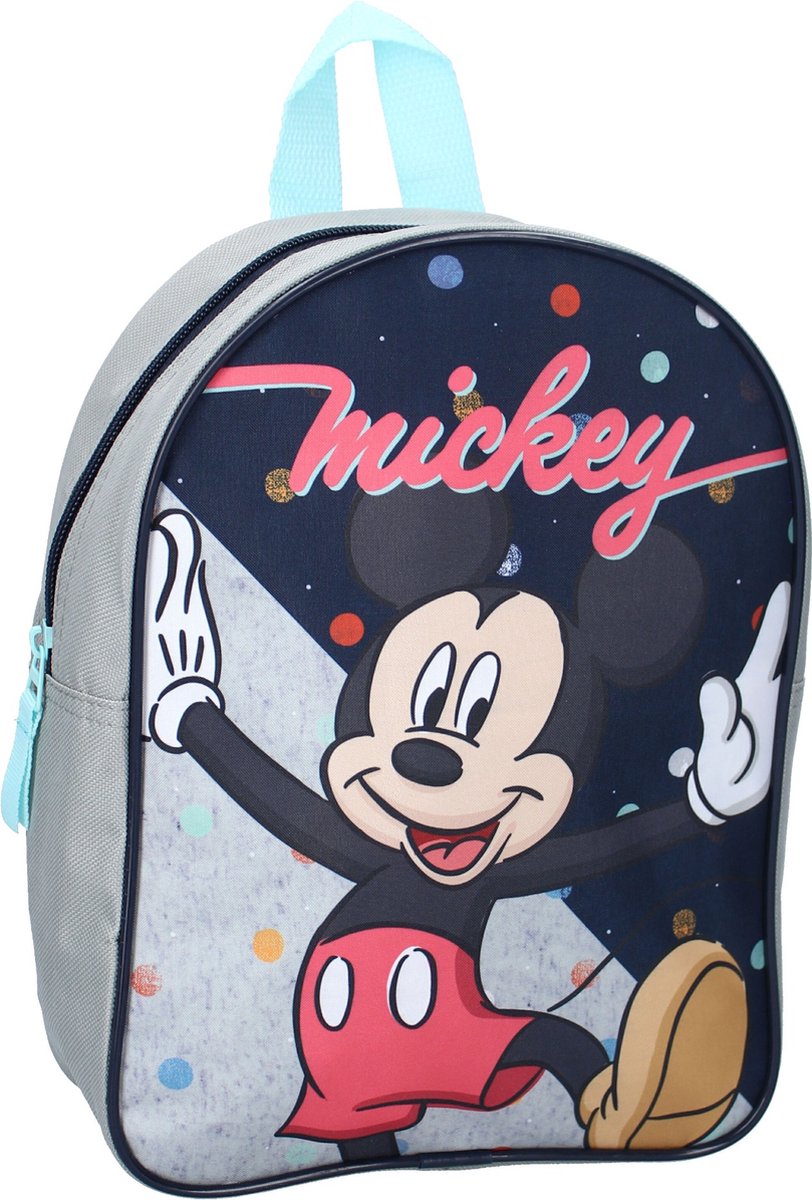 Disney - Mickey Mouse - Rugzak - Rugtas - Peuters - Kleuters - Grijs - Blauw