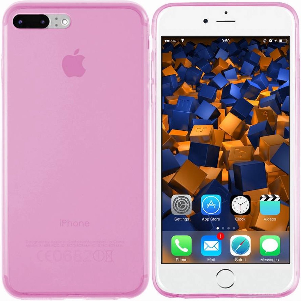 Shock Proof Case - Telefoonhoesje - Doorzichtig Hoesje voor Apple iPhone 8 Plus/7 Plus - Transparant Roze