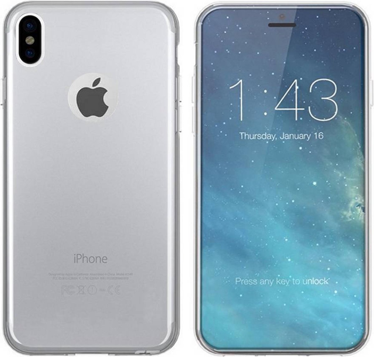 Shock Proof Case - Telefoonhoesje - Doorzichtig Hoesje voor Apple iPhone X/Xs - Transparant Wit