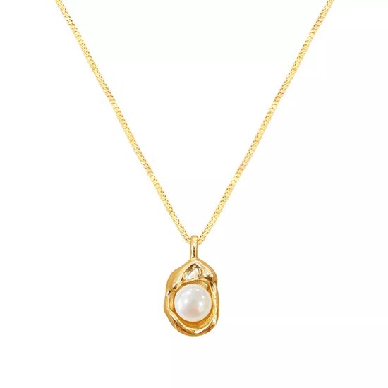 Collier minimaliste de perles et d'acier inoxydable, petit et beau collier de pierres précieuses pour femme