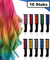 Summer Spark Haarkrijt Inclusief Kam – Haar Krijt Voor Kinderen - Haarkrijt Inclusief Kam - Hair Chalk 10 Kleuren – Haarverf – Haarmascara - Kinderfeestje – Feestje - Carnaval