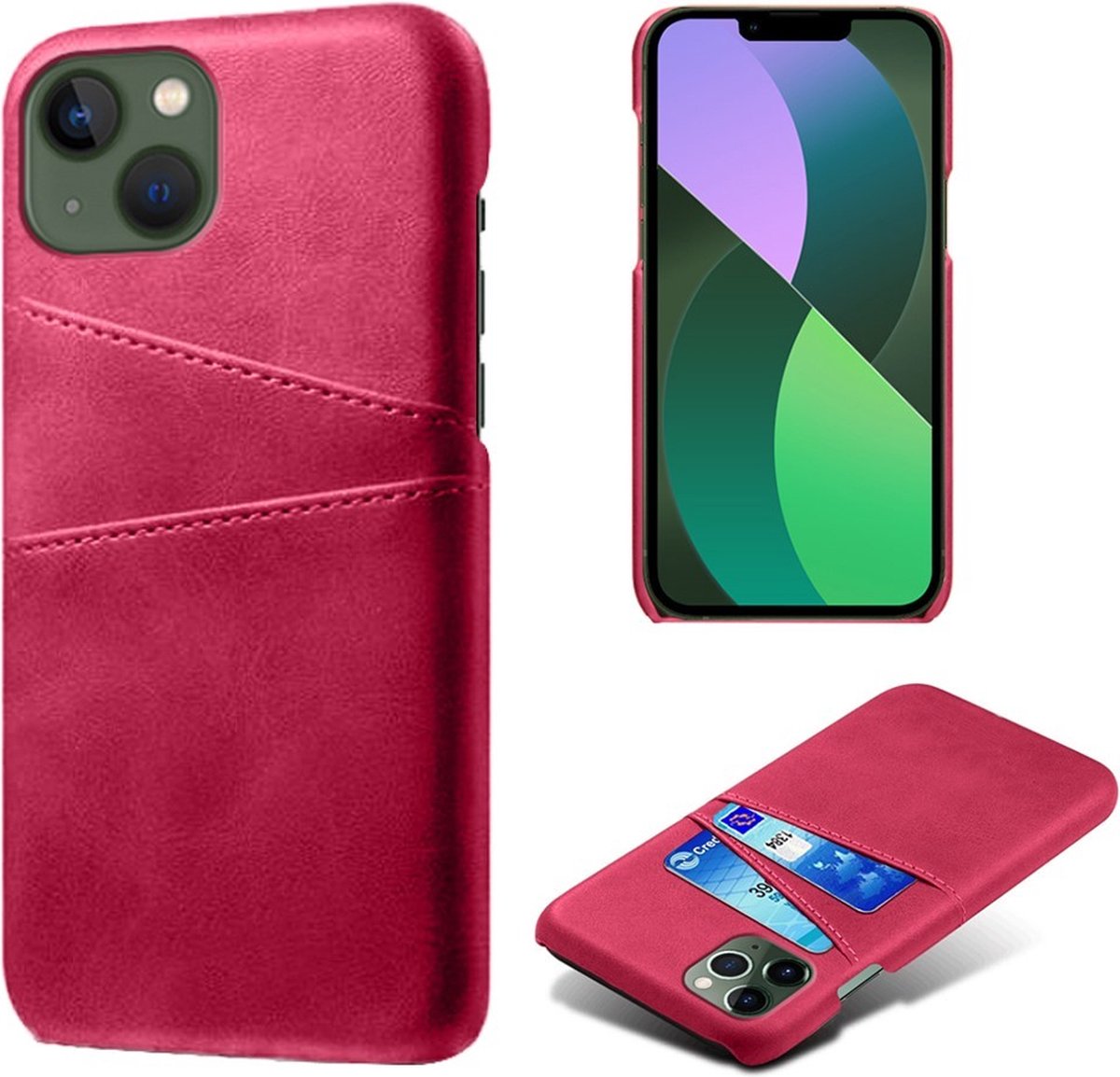 Coverup Hoesje - Geschikt voor iPhone 14 Hoesje - Coverup Dual Card Back Cover - Roze